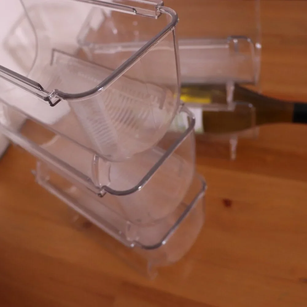 Set of 5 Clear Stackable Wine Bottle Holders